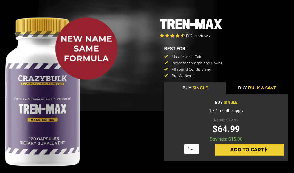 Trenorol price chart showing the cost of a one month supply and bundle deals for the safe trenbolone alternative. Includes details on where to buy Trenorol and current pricing.